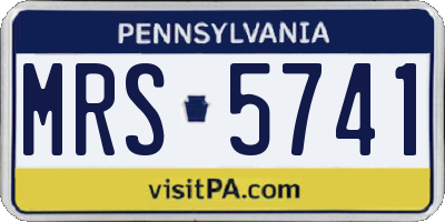 PA license plate MRS5741