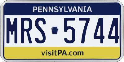 PA license plate MRS5744