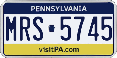 PA license plate MRS5745
