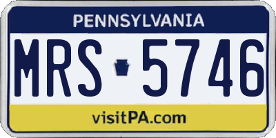 PA license plate MRS5746