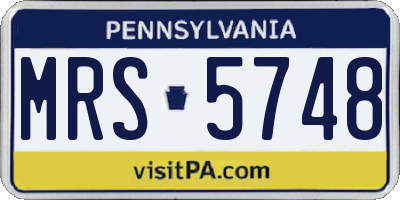 PA license plate MRS5748