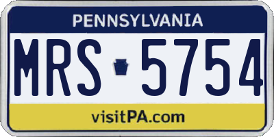 PA license plate MRS5754