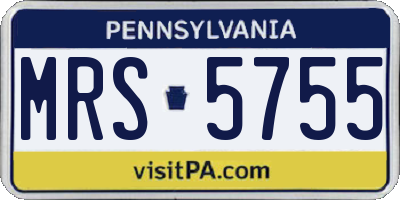 PA license plate MRS5755