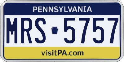 PA license plate MRS5757