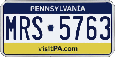 PA license plate MRS5763