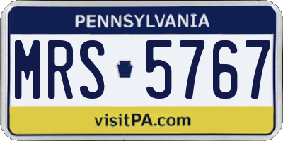PA license plate MRS5767