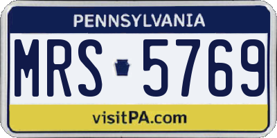 PA license plate MRS5769