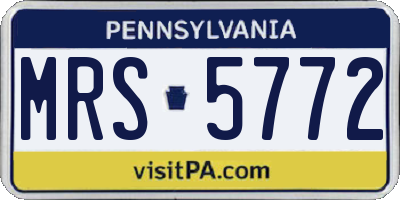 PA license plate MRS5772