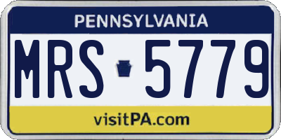 PA license plate MRS5779
