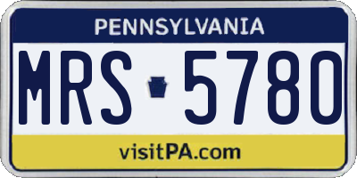 PA license plate MRS5780