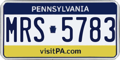 PA license plate MRS5783