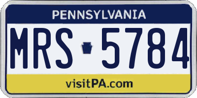 PA license plate MRS5784