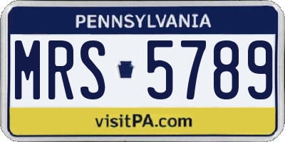 PA license plate MRS5789