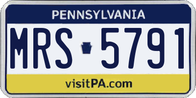 PA license plate MRS5791