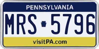PA license plate MRS5796