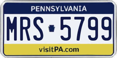 PA license plate MRS5799