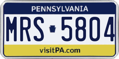 PA license plate MRS5804
