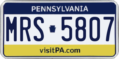 PA license plate MRS5807