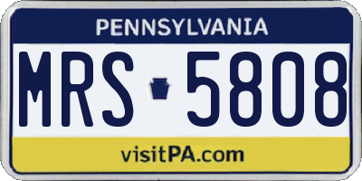 PA license plate MRS5808