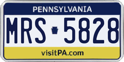 PA license plate MRS5828