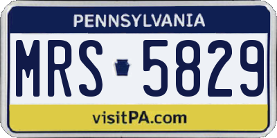 PA license plate MRS5829