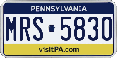 PA license plate MRS5830