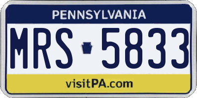 PA license plate MRS5833