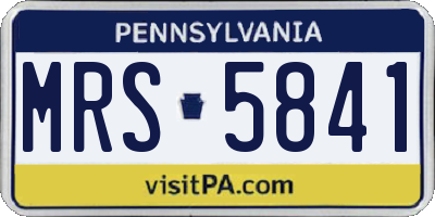 PA license plate MRS5841