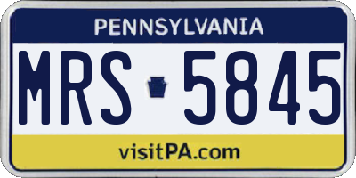 PA license plate MRS5845