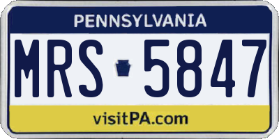 PA license plate MRS5847