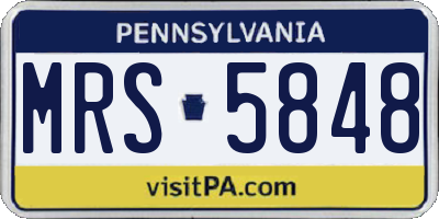 PA license plate MRS5848