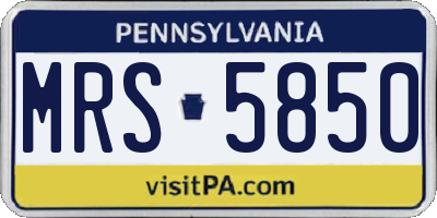 PA license plate MRS5850