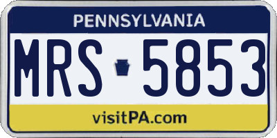 PA license plate MRS5853
