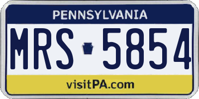 PA license plate MRS5854