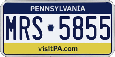 PA license plate MRS5855