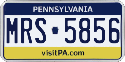 PA license plate MRS5856