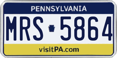 PA license plate MRS5864