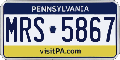 PA license plate MRS5867