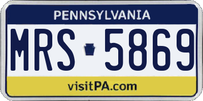 PA license plate MRS5869