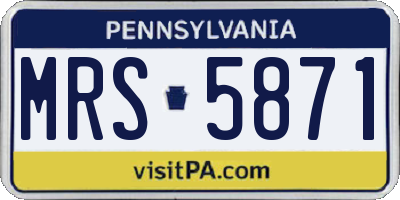 PA license plate MRS5871