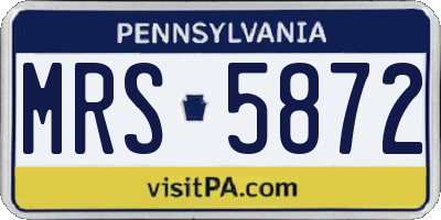 PA license plate MRS5872