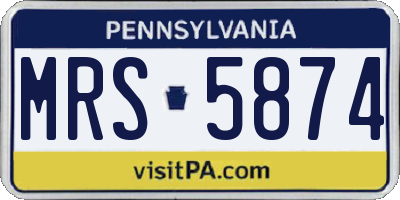 PA license plate MRS5874