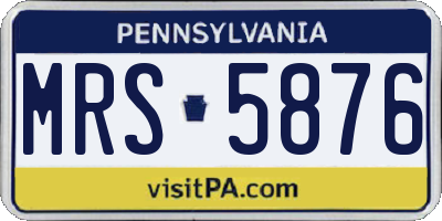PA license plate MRS5876