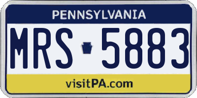 PA license plate MRS5883
