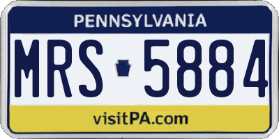 PA license plate MRS5884