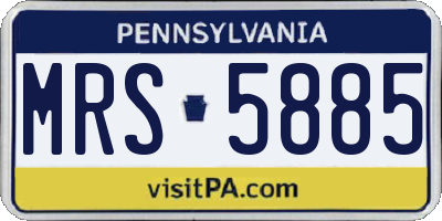 PA license plate MRS5885