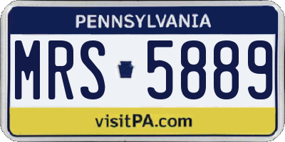 PA license plate MRS5889