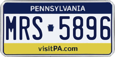 PA license plate MRS5896