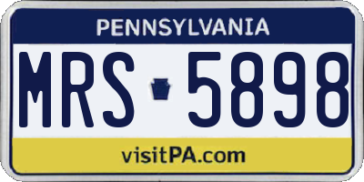 PA license plate MRS5898