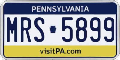 PA license plate MRS5899